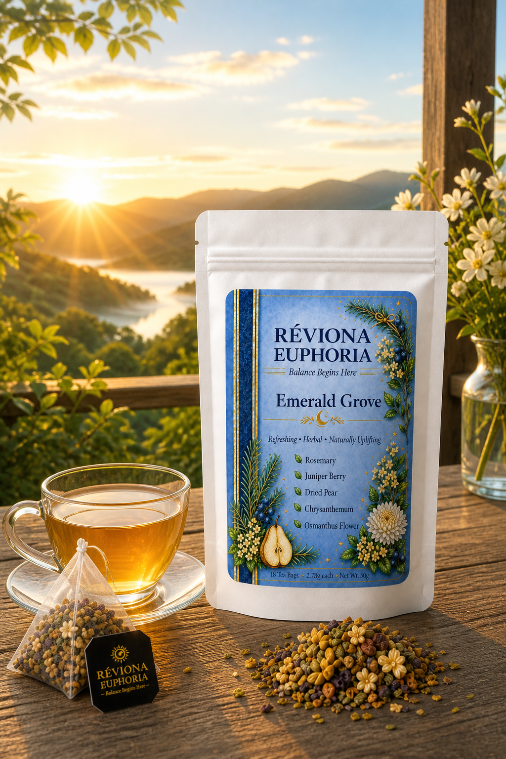 Réviona Euphoria Emerald Grove Tea – 18 Tea Bags - Kissava Perfume