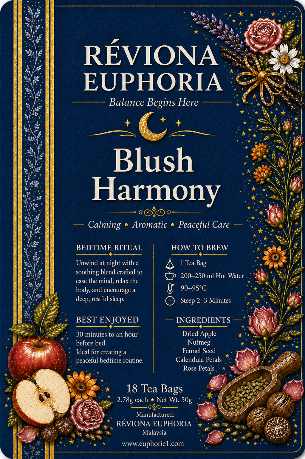 Réviona Euphoria Blush Harmony Tea – 18 Tea Bags - Kissava Perfume