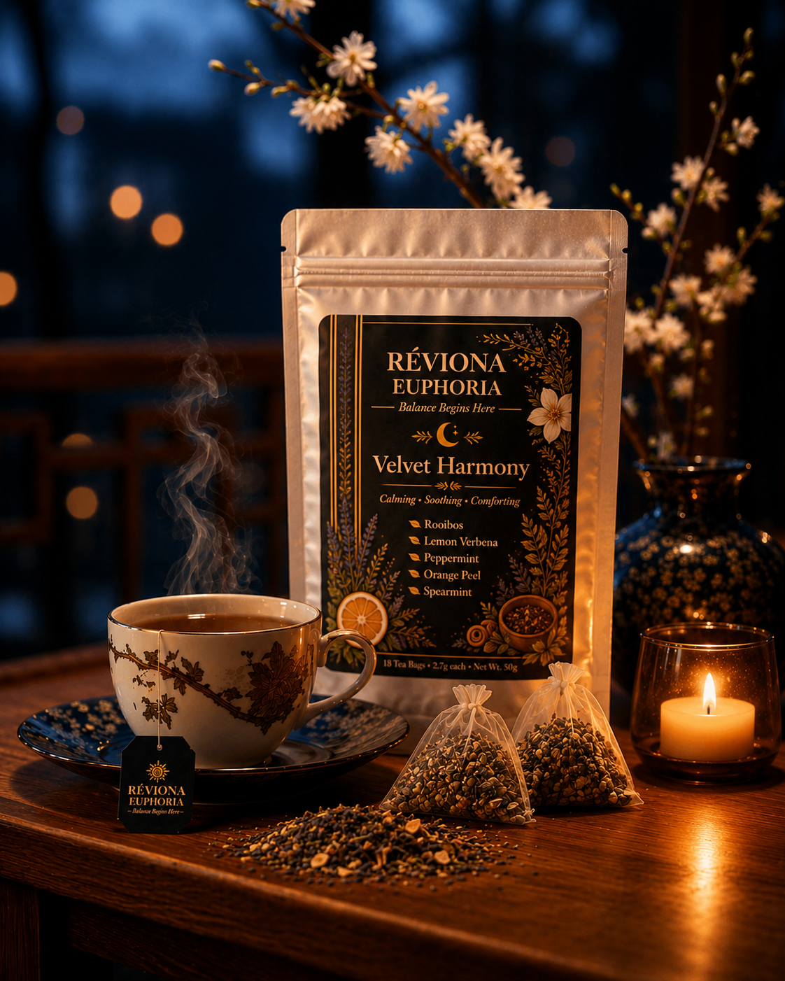 Réviona Euphoria Velvet Harmony Tea – 18 Tea Bags - Kissava Perfume
