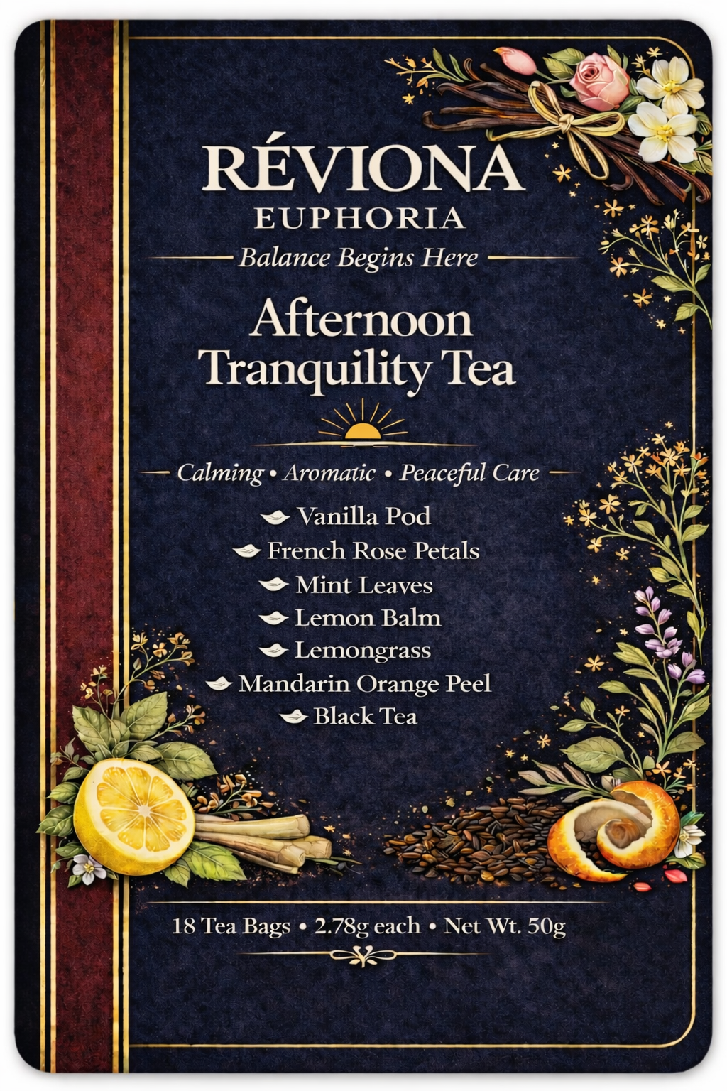 Réviona Euphoria Afternoon Calm Focus Tea – 18 Tea Bags - Kissava Perfume