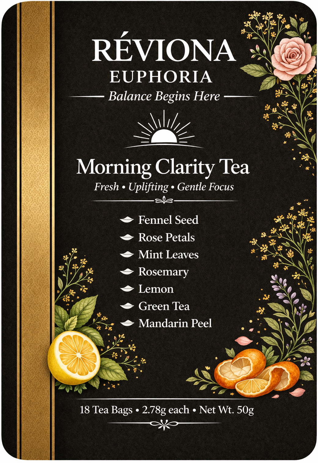 Réviona Euphoria Morning Clarity Tea – 18 Tea Bags - Kissava Perfume