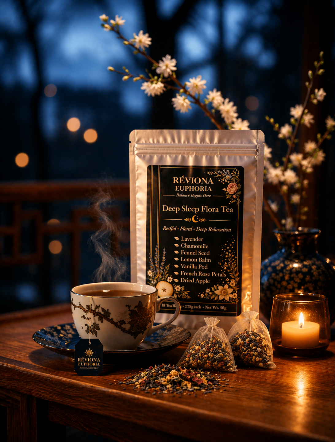 Réviona Euphoria Deep Sleep Floral Tea – 18 Tea Bags - Kissava Perfume